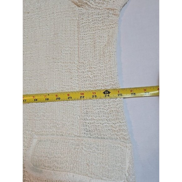 Max Studio London Frayed Trim Longline Cozy Cardigan Ivory Pockets Size 2X New - Picture 12 of 16